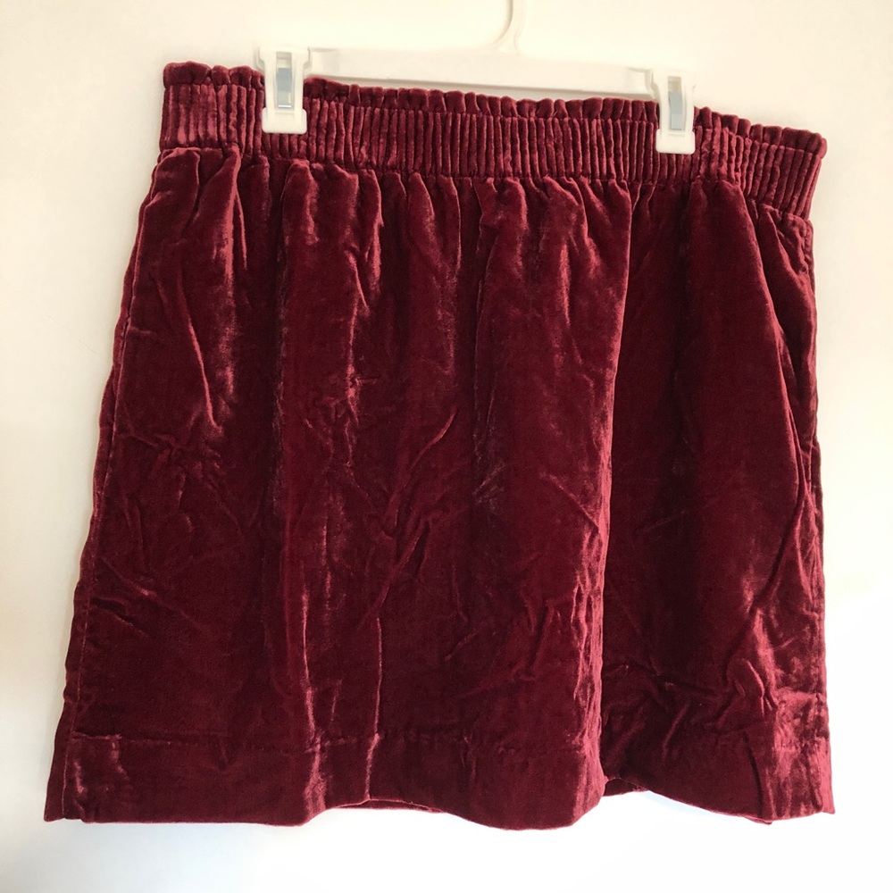 J Crew Collection Maroon Velvet Skirt- Size 16